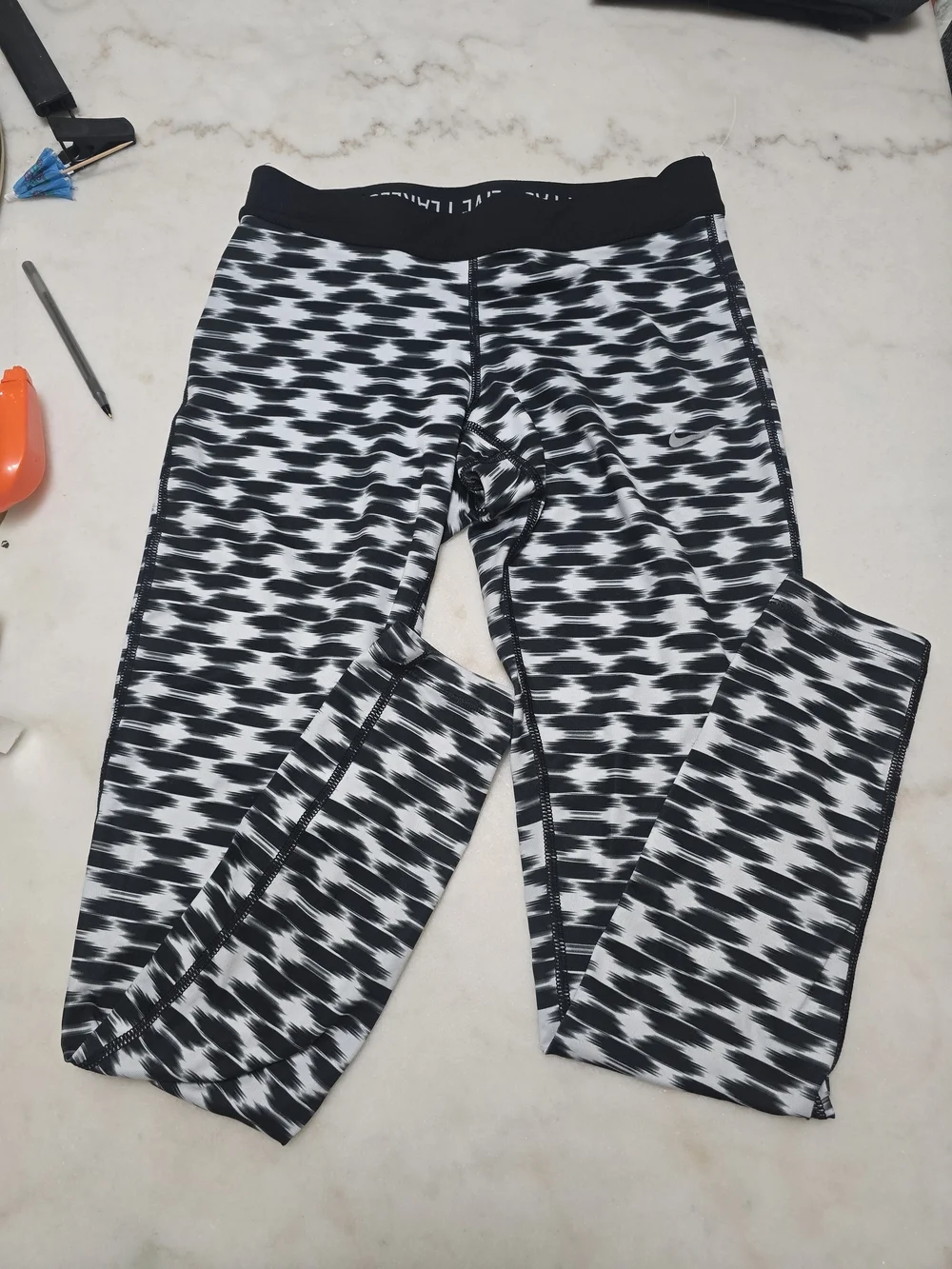 Nike Black and White Printed Leggings